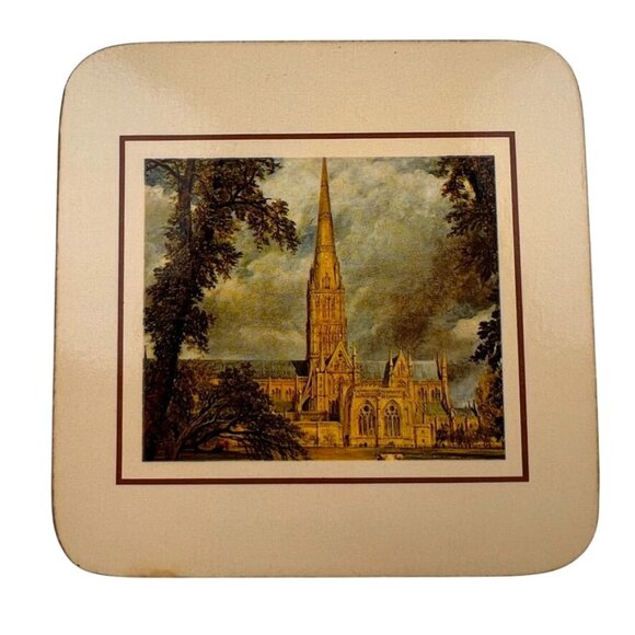 Vintage John Constable 6 English Art Print Coasters Mats Square 4" Cork-Backed - Picture 6 of 12